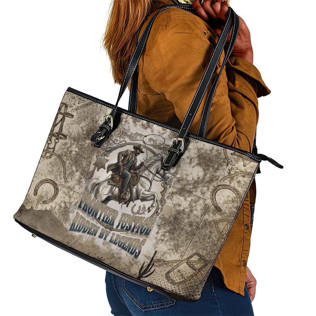 Bass Reeves Legend Black Cowboy Leather Tote Bag Western Legend Vintage - Legend Of The Frontier