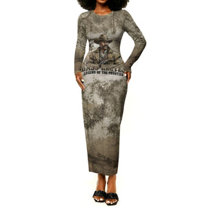 Bass Reeves Legend Black Cowboy Long Sleeve Bodycon Dress Western Legend Vintage - Legend Of The Frontier