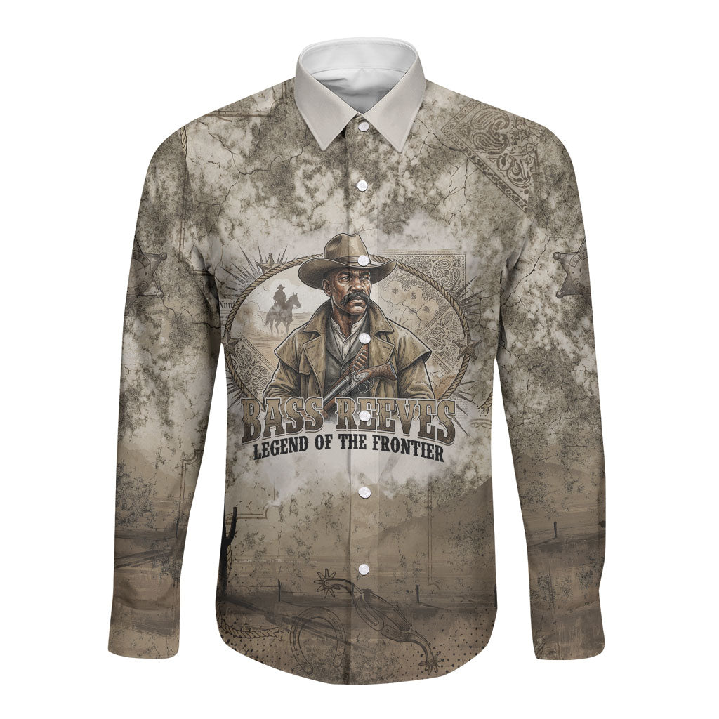 Bass Reeves Legend Black Cowboy Long Sleeve Button Shirt Western Legend Vintage - Legend Of The Frontier