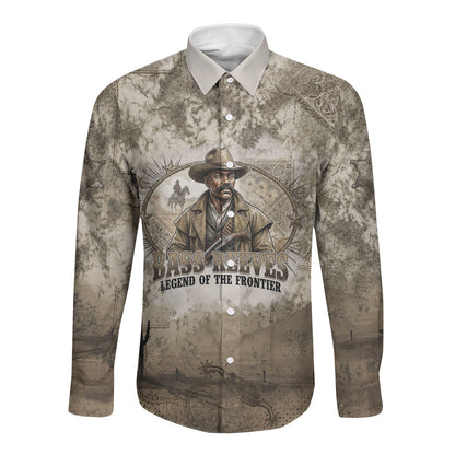Bass Reeves Legend Black Cowboy Long Sleeve Button Shirt Western Legend Vintage - Legend Of The Frontier