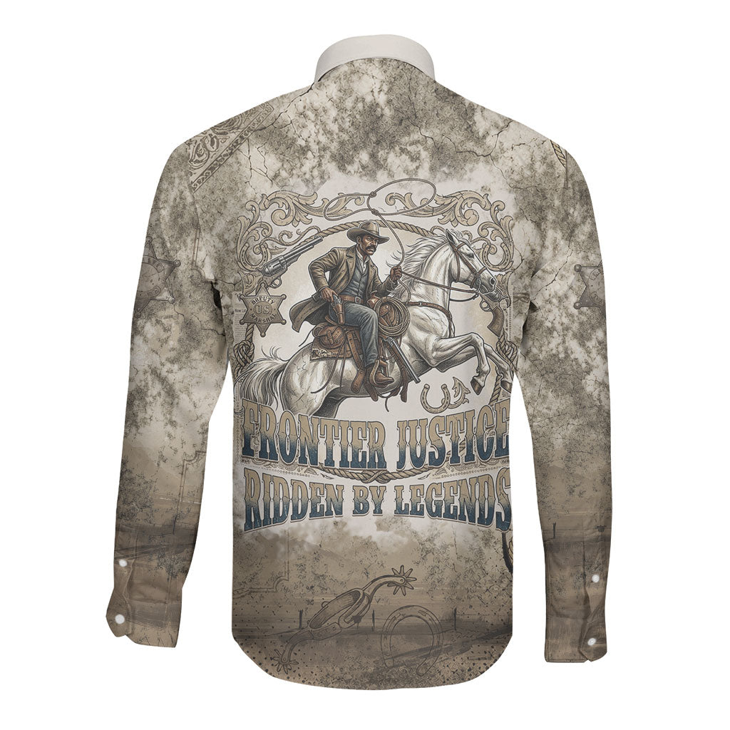 Bass Reeves Legend Black Cowboy Long Sleeve Button Shirt Western Legend Vintage - Legend Of The Frontier