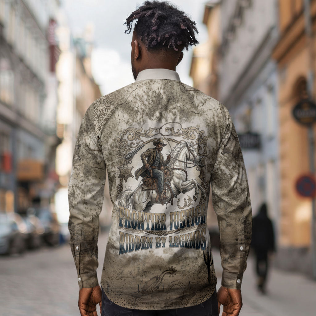 Bass Reeves Legend Black Cowboy Long Sleeve Button Shirt Western Legend Vintage - Legend Of The Frontier