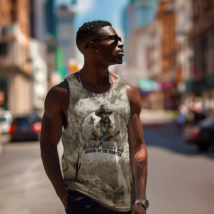 Bass Reeves Legend Black Cowboy Men Tank Top Western Legend Vintage - Legend Of The Frontier