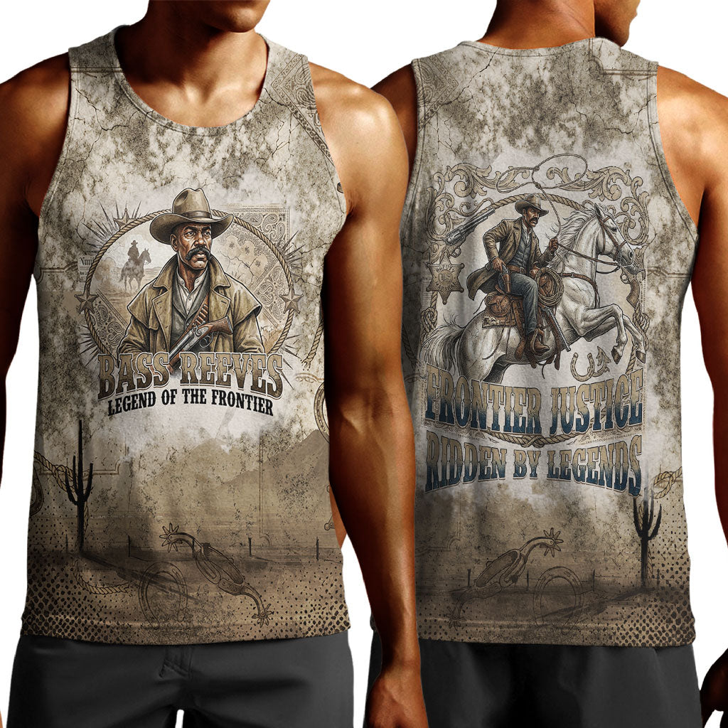 Bass Reeves Legend Black Cowboy Men Tank Top Western Legend Vintage - Legend Of The Frontier