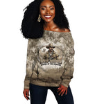 Bass Reeves Legend Black Cowboy Off Shoulder Sweater Western Legend Vintage - Legend Of The Frontier