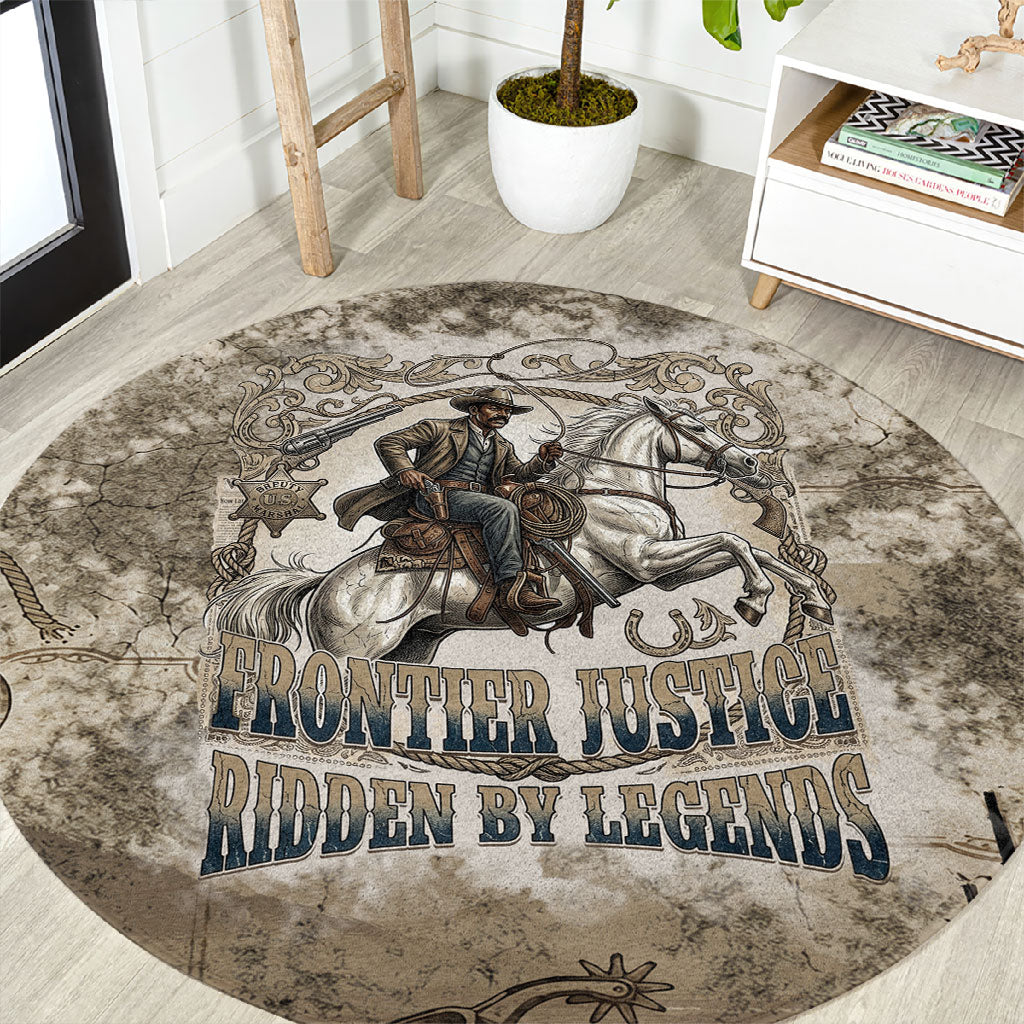 Bass Reeves Legend Black Cowboy Round Carpet Western Legend Vintage - Legend Of The Frontier