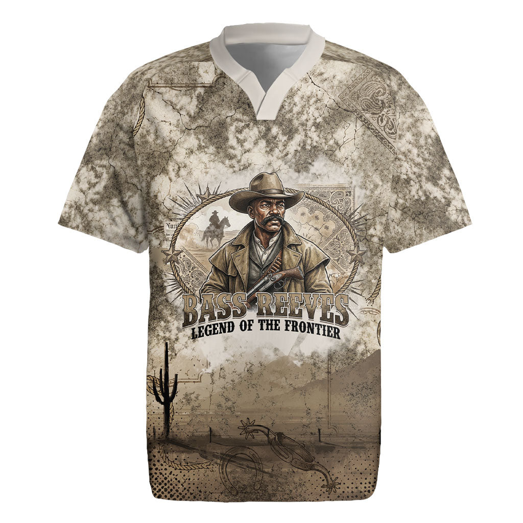 Bass Reeves Legend Black Cowboy Rugby Jersey Western Legend Vintage - Legend Of The Frontier