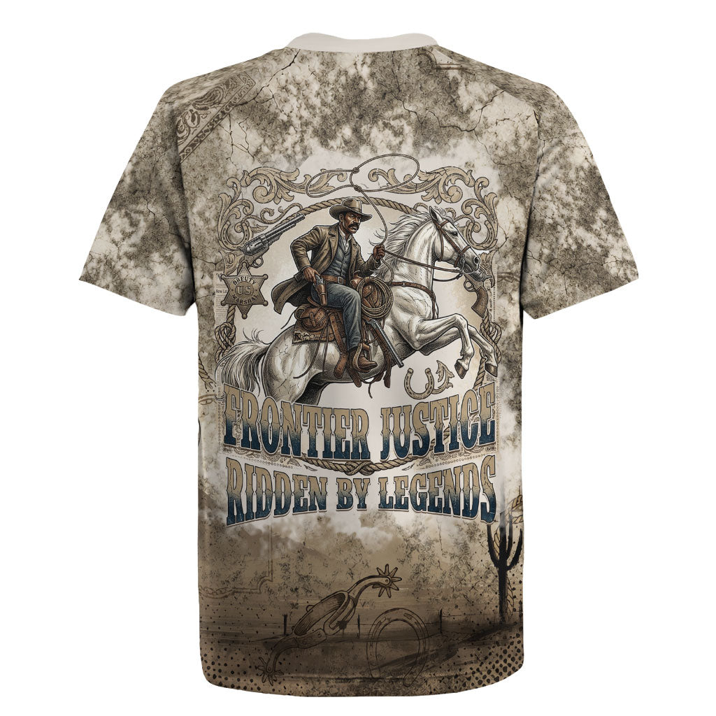 Bass Reeves Legend Black Cowboy Rugby Jersey Western Legend Vintage - Legend Of The Frontier