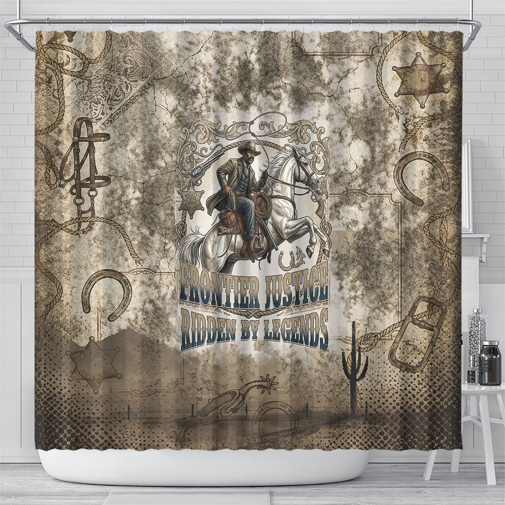 Bass Reeves Legend Black Cowboy Shower Curtain Western Legend Vintage - Legend Of The Frontier