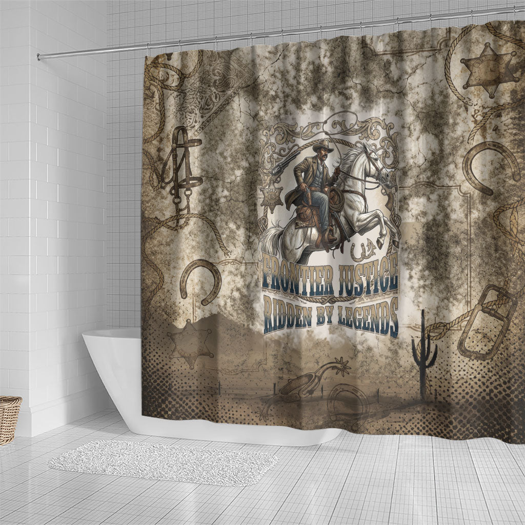 Bass Reeves Legend Black Cowboy Shower Curtain Western Legend Vintage - Legend Of The Frontier