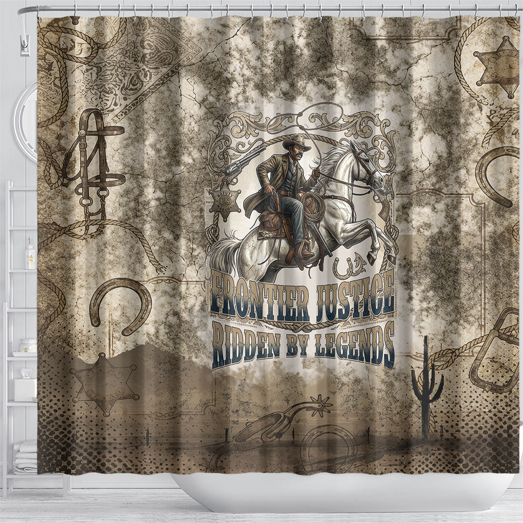 Bass Reeves Legend Black Cowboy Shower Curtain Western Legend Vintage - Legend Of The Frontier