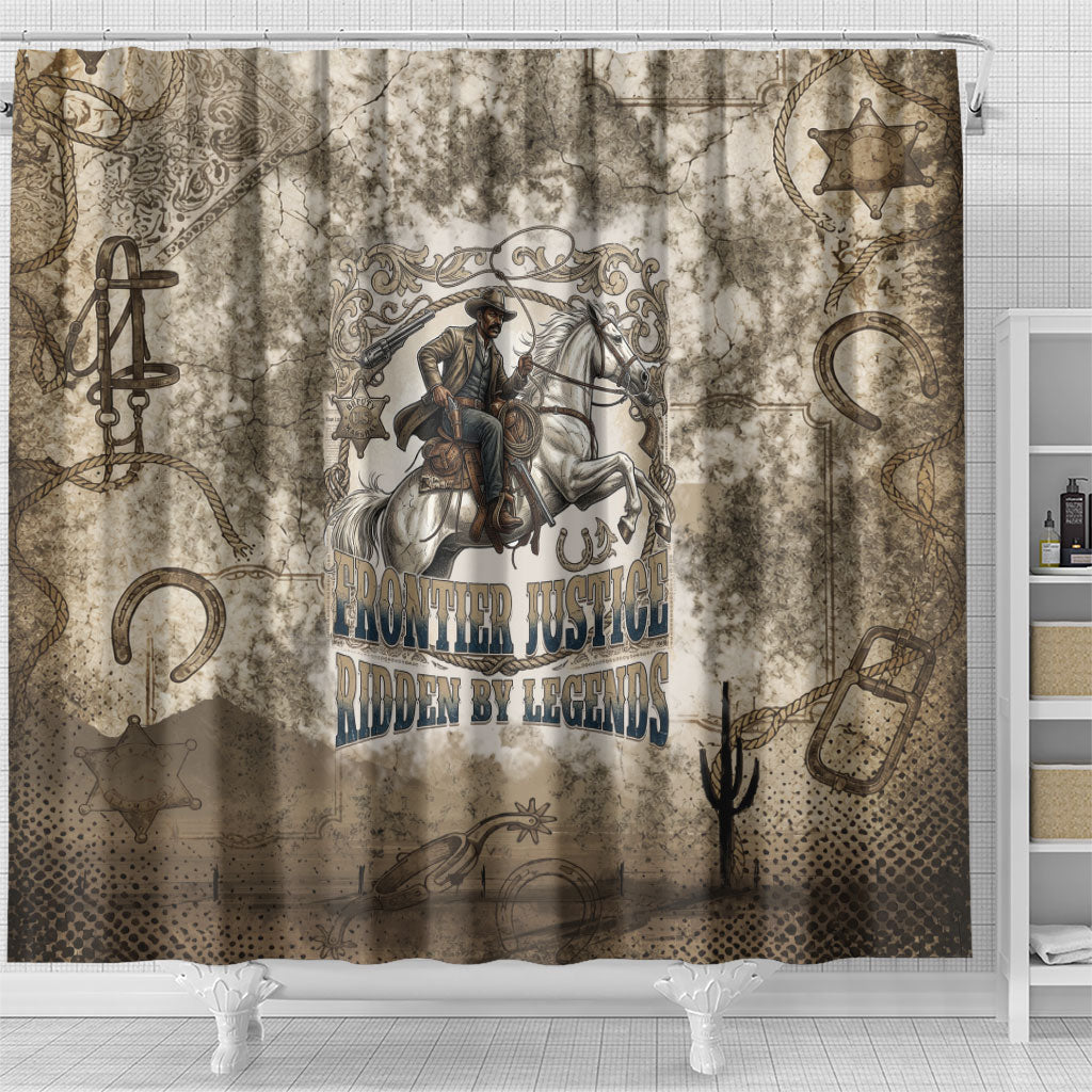 Bass Reeves Legend Black Cowboy Shower Curtain Western Legend Vintage - Legend Of The Frontier