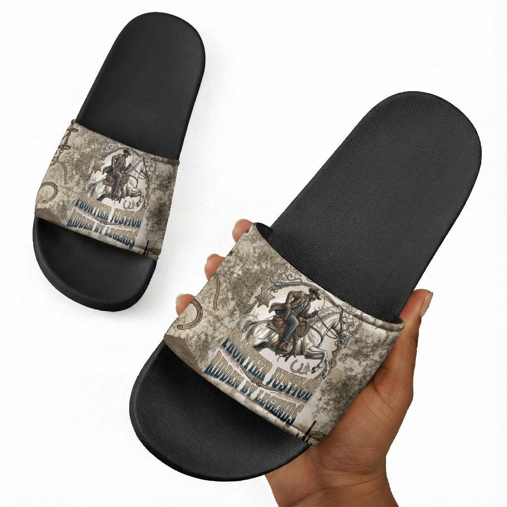 Bass Reeves Legend Black Cowboy Slide Sandals Western Legend Vintage - Legend Of The Frontier