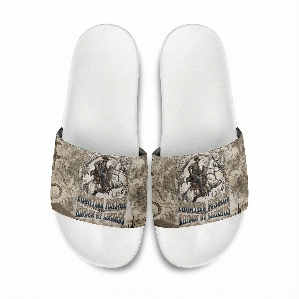 Bass Reeves Legend Black Cowboy Slide Sandals Western Legend Vintage - Legend Of The Frontier