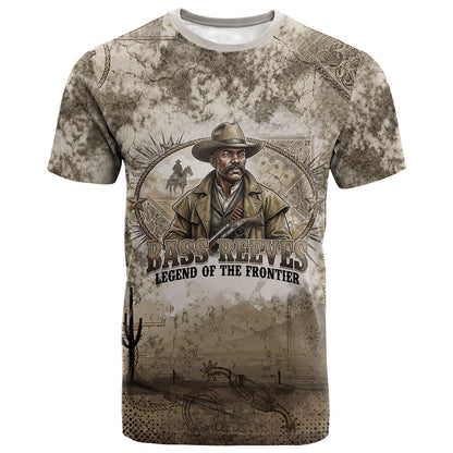 Bass Reeves Legend Black Cowboy T shirt Western Legend Vintage - Legend Of The Frontier