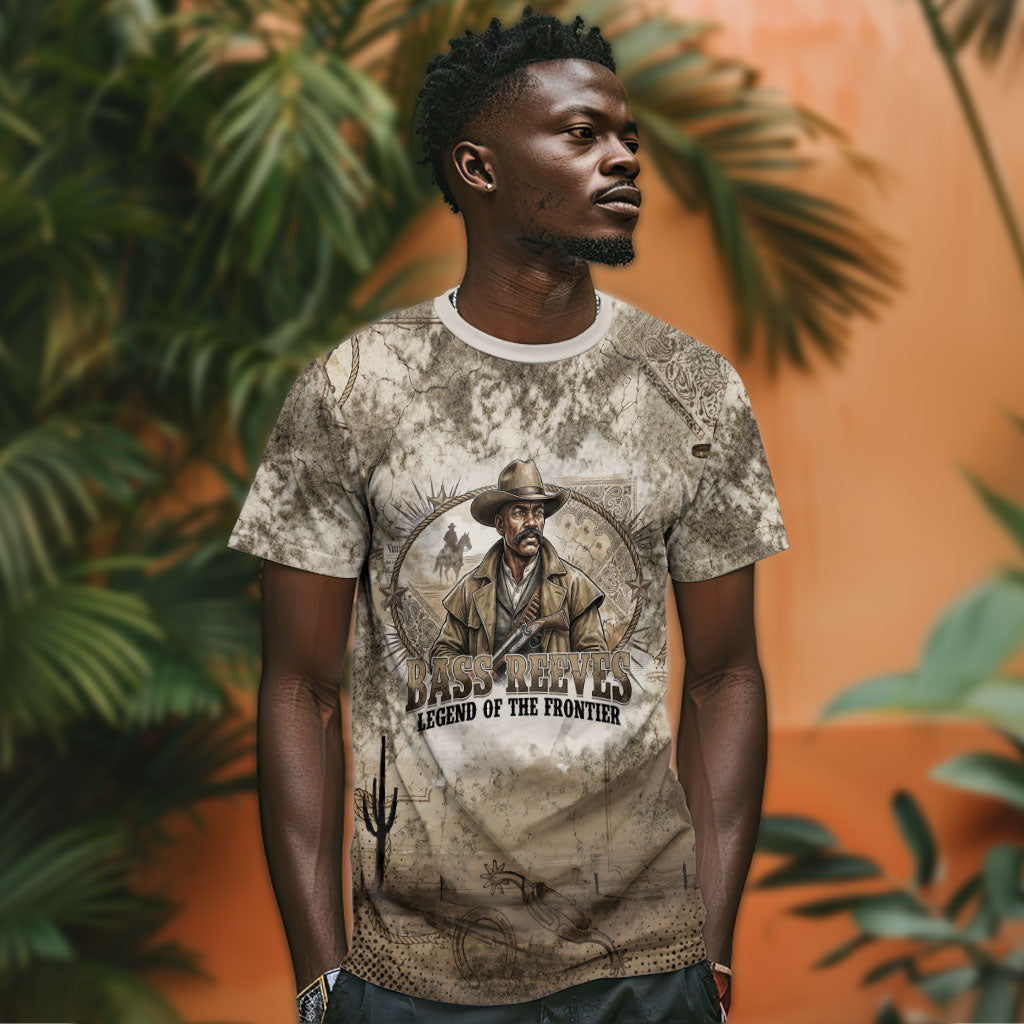 Bass Reeves Legend Black Cowboy T shirt Western Legend Vintage - Legend Of The Frontier