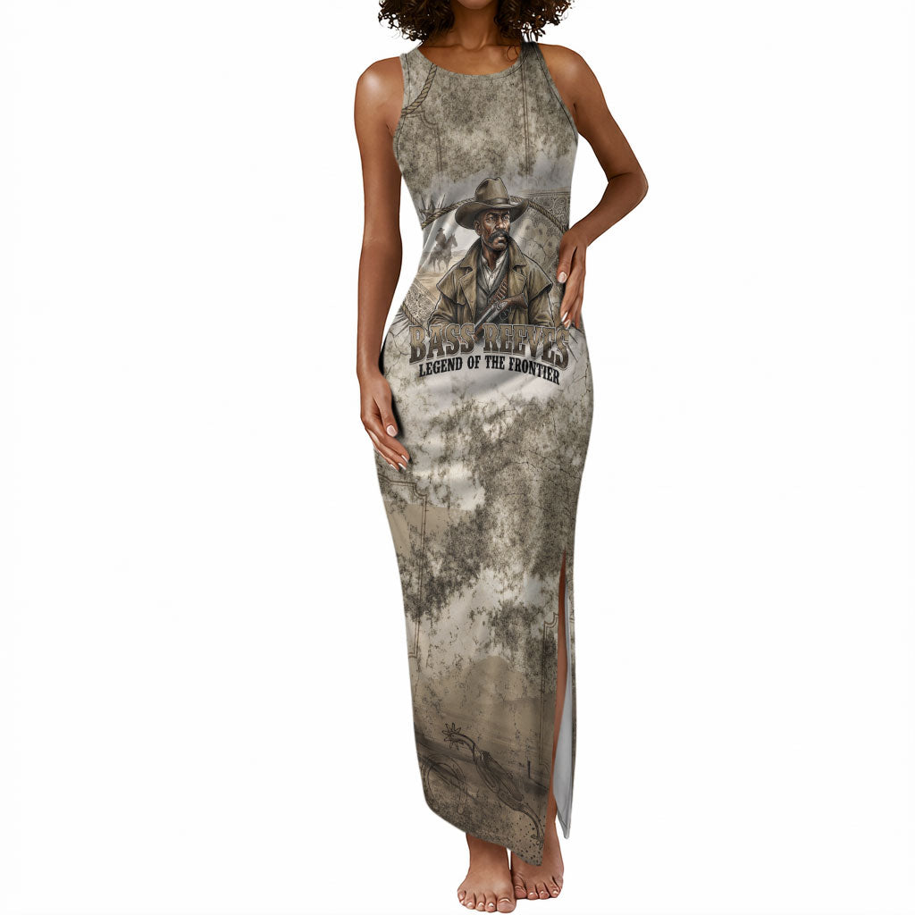 Bass Reeves Legend Black Cowboy Tank Maxi Dress Western Legend Vintage - Legend Of The Frontier
