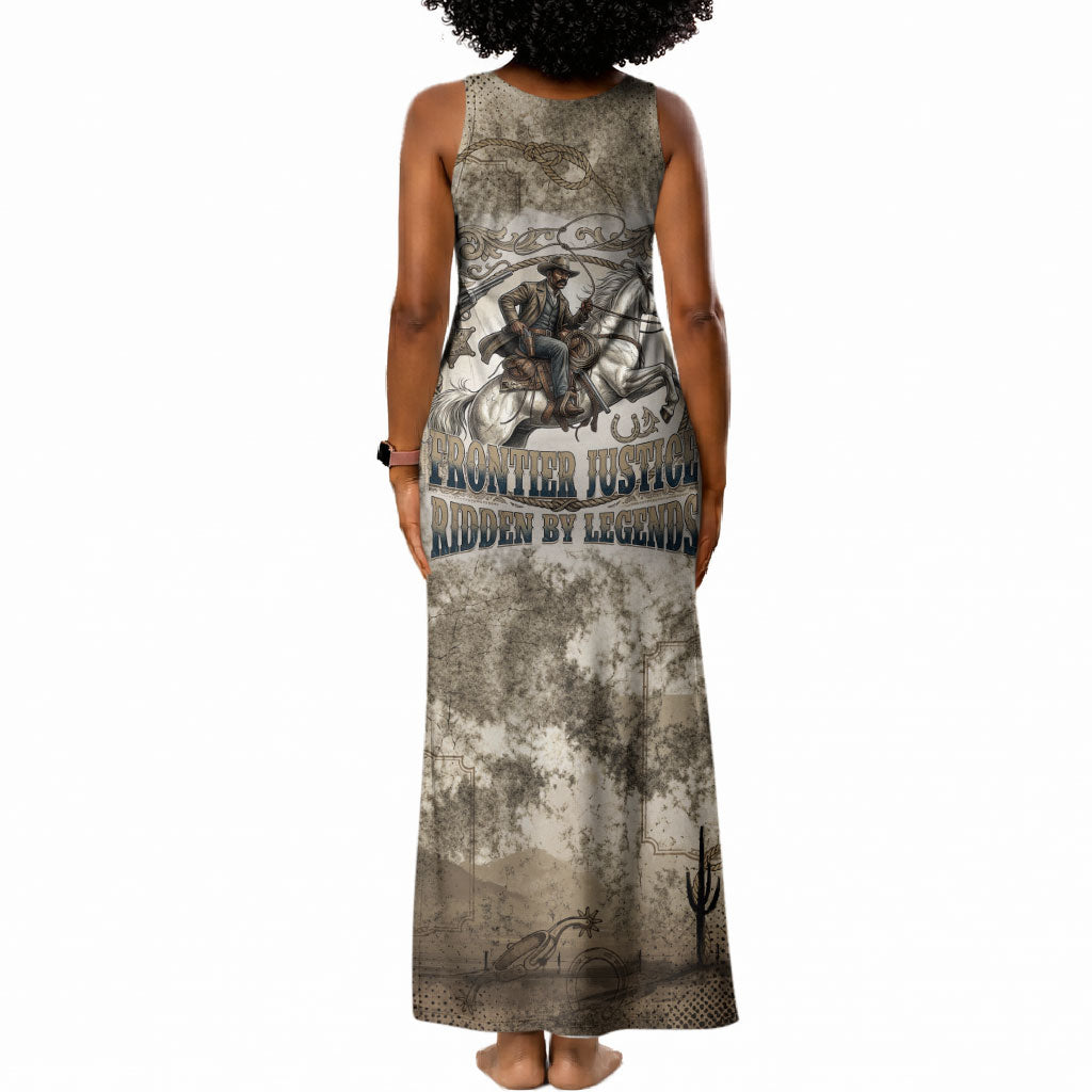 Bass Reeves Legend Black Cowboy Tank Maxi Dress Western Legend Vintage - Legend Of The Frontier
