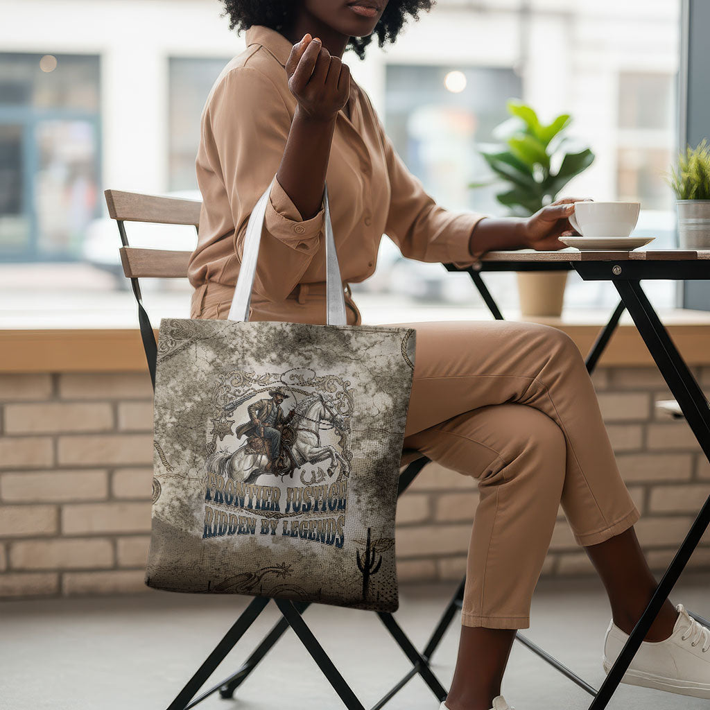Bass Reeves Legend Black Cowboy Tote Bag Western Legend Vintage - Legend Of The Frontier