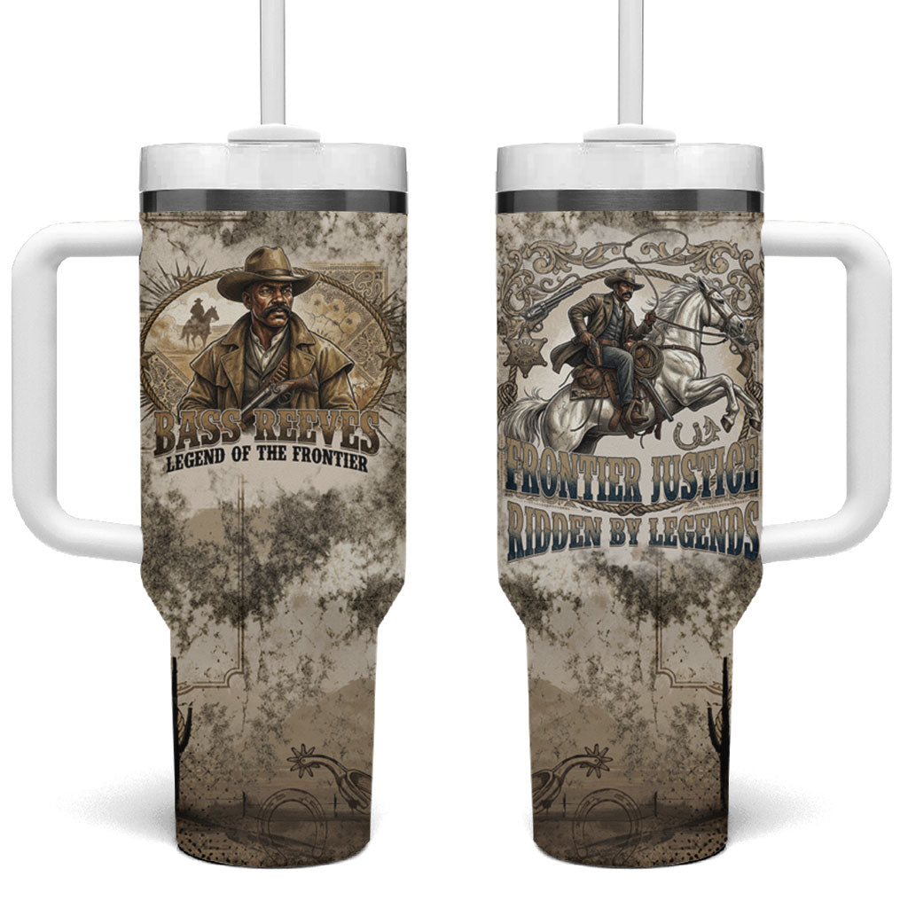 Bass Reeves Legend Black Cowboy Tumbler With Handle Western Legend Vintage - Legend Of The Frontier