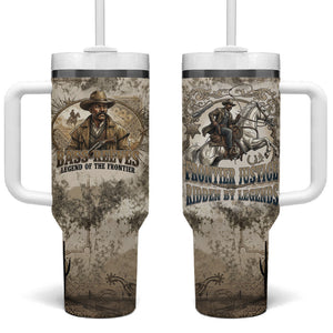 Bass Reeves Legend Black Cowboy Tumbler With Handle Western Legend Vintage - Legend Of The Frontier