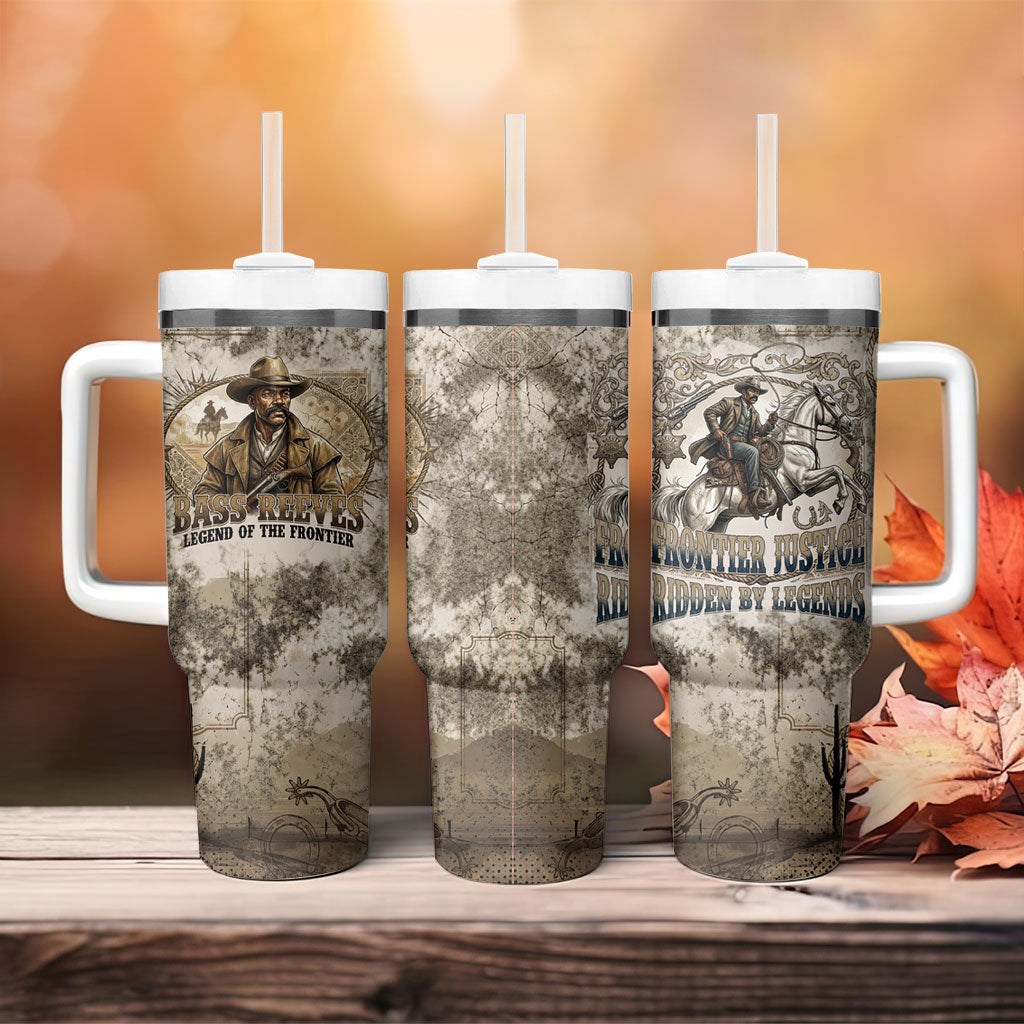 Bass Reeves Legend Black Cowboy Tumbler With Handle Western Legend Vintage - Legend Of The Frontier