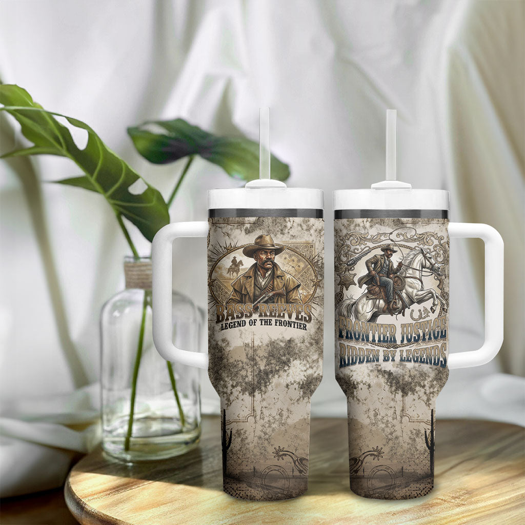Bass Reeves Legend Black Cowboy Tumbler With Handle Western Legend Vintage - Legend Of The Frontier