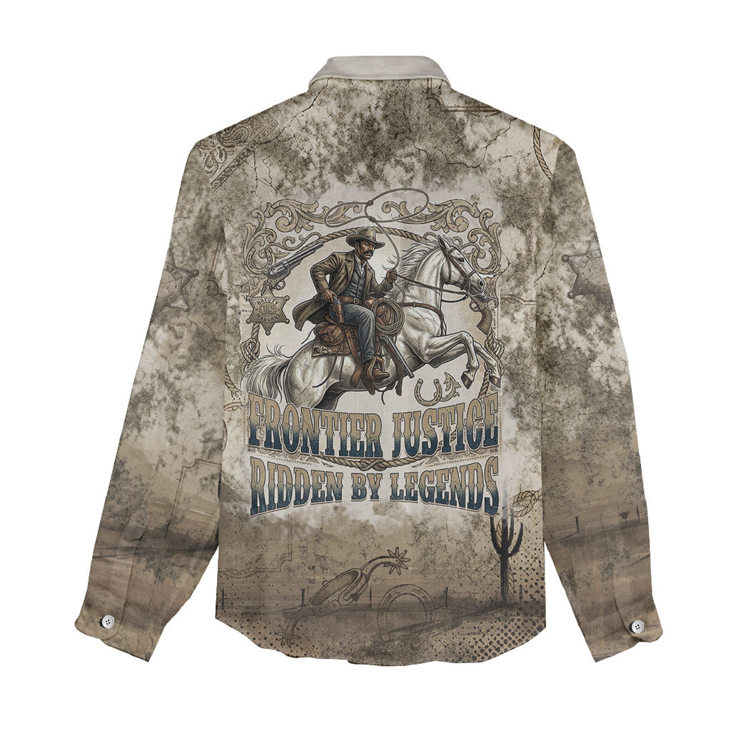 Bass Reeves Legend Black Cowboy Women Casual Shirt Western Legend Vintage - Legend Of The Frontier