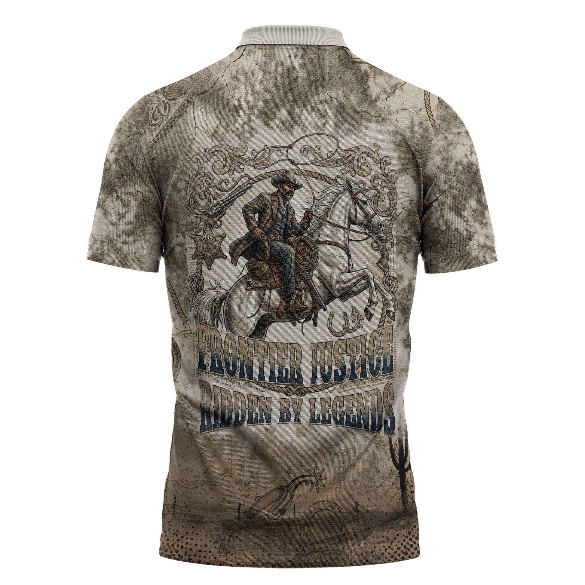 Bass Reeves Legend Black Cowboy Zipper Polo Shirt Western Legend Vintage - Legend Of The Frontier