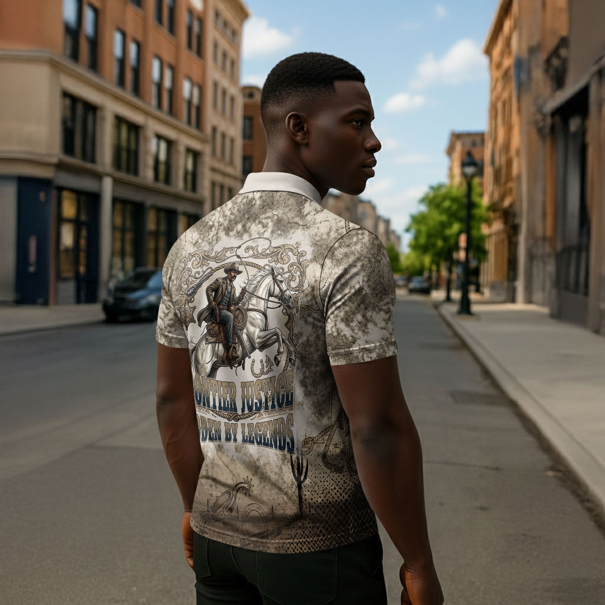Bass Reeves Legend Black Cowboy Zipper Polo Shirt Western Legend Vintage - Legend Of The Frontier
