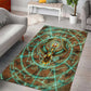 Horus Eye of Ra Area Rug Golden Falcon Ancient Egyptian Symbol in Futuristic
