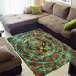 Horus Eye of Ra Area Rug Golden Falcon Ancient Egyptian Symbol in Futuristic