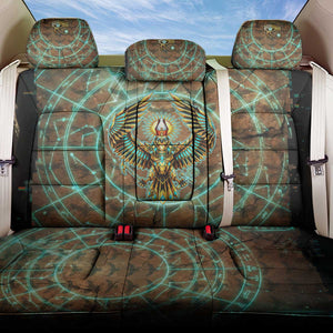 Horus Eye of Ra Back Car Seat Cover Golden Falcon Ancient Egyptian Symbol in Futuristic