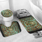 Horus Eye of Ra Bathroom Set Golden Falcon Ancient Egyptian Symbol in Futuristic