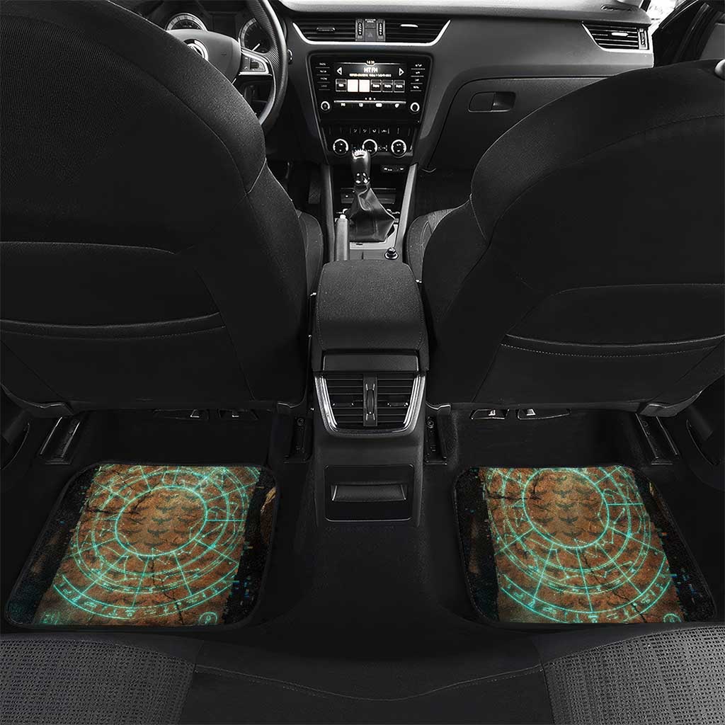 Horus Eye of Ra Car Mats Golden Falcon Ancient Egyptian Symbol in Futuristic