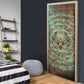 Horus Eye of Ra Door Cover Golden Falcon Ancient Egyptian Symbol in Futuristic