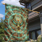 Horus Eye of Ra Garden Flag Golden Falcon Ancient Egyptian Symbol in Futuristic