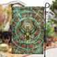 Horus Eye of Ra Garden Flag Golden Falcon Ancient Egyptian Symbol in Futuristic