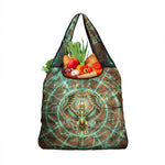 Horus Eye of Ra Grocery Bag Golden Falcon Ancient Egyptian Symbol in Futuristic