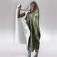 Horus Eye of Ra Hooded Blanket Golden Falcon Ancient Egyptian Symbol in Futuristic