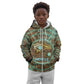 Horus Eye of Ra Kid Hoodie Golden Falcon Ancient Egyptian Symbol in Futuristic