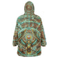 Horus Eye of Ra Kid Wearable Blanket Hoodie Golden Falcon Ancient Egyptian Symbol in Futuristic