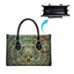 Horus Eye of Ra Leather Bag Golden Falcon Ancient Egyptian Symbol in Futuristic