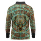 Horus Eye of Ra Long Sleeve Polo Shirt Golden Falcon Ancient Egyptian Symbol in Futuristic