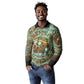 Horus Eye of Ra Long Sleeve Polo Shirt Golden Falcon Ancient Egyptian Symbol in Futuristic