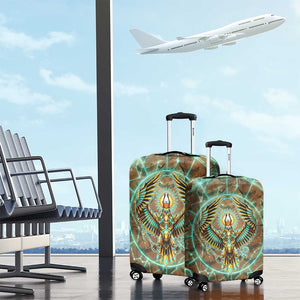 Horus Eye of Ra Luggage Cover Golden Falcon Ancient Egyptian Symbol in Futuristic