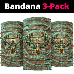 Horus Eye of Ra Neck Gaiter Golden Falcon Ancient Egyptian Symbol in Futuristic