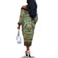 Horus Eye of Ra Off The Shoulder Long Sleeve Dress Golden Falcon Ancient Egyptian Symbol in Futuristic