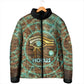 Horus Eye of Ra Padded Jacket Golden Falcon Ancient Egyptian Symbol in Futuristic