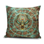 Horus Eye of Ra Pillow Cover Golden Falcon Ancient Egyptian Symbol in Futuristic